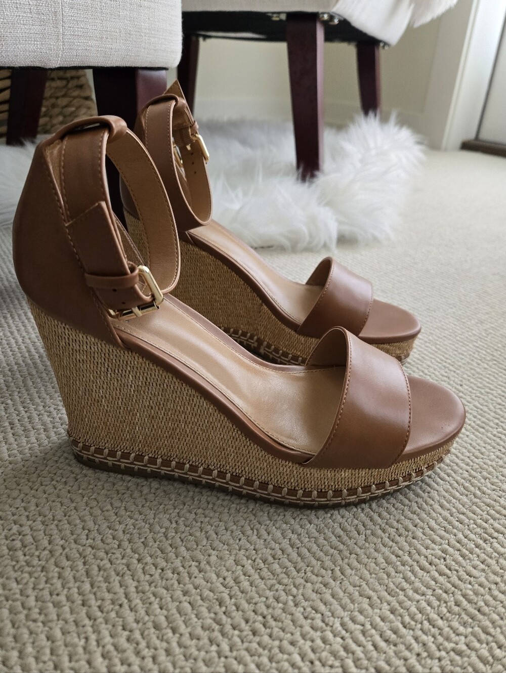 DV by Dolce Vita Cognac Tan Wedge Tammara Espadrille Sandals